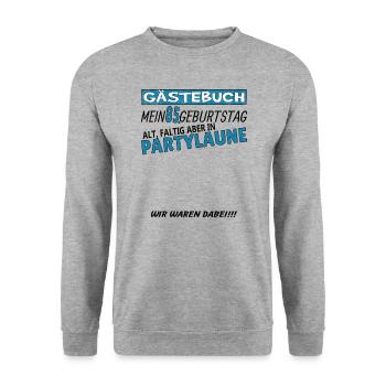 85th Birthday Man and Woman Guestbook - Unisex Sweatshirt - salt & pepper - Front - Alina (178cm) & Michal (187cm)