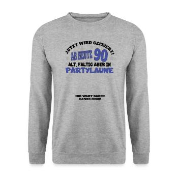 Livre d’or homme et femme 90e anniversaire - Sweat-shirt Unisexe - gris chiné - Devant - Alina (178cm) & Michal (187cm)