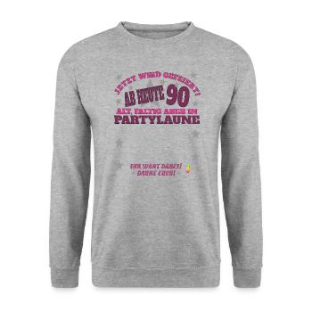 Livre d’or homme et femme 90e anniversaire - Sweat-shirt Unisexe - gris chiné - Devant - Alina (178cm) & Michal (187cm)