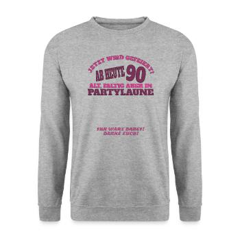 Livre d’or homme et femme 90e anniversaire - Sweat-shirt Unisexe - gris chiné - Devant - Alina (178cm) & Michal (187cm)