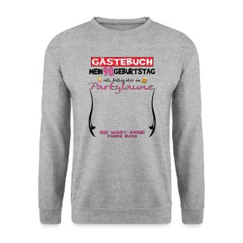 Livre d’or homme et femme 90e anniversaire - Sweat-shirt Unisexe - gris chiné - Devant - Alina (178cm) & Michal (187cm)