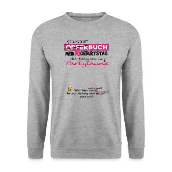 Livre d’or homme et femme 90e anniversaire - Sweat-shirt Unisexe - gris chiné - Devant - Alina (178cm) & Michal (187cm)