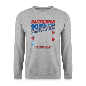 Livre d’or homme et femme 90e anniversaire - Sweat-shirt Unisexe - gris chiné - Devant - Alina (178cm) & Michal (187cm)