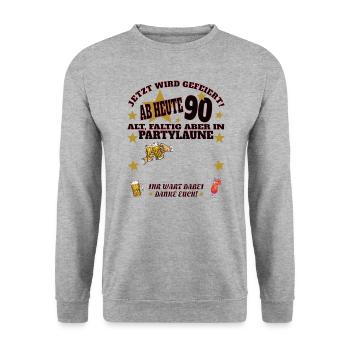 Livre d’or homme et femme 90e anniversaire - Sweat-shirt Unisexe - gris chiné - Devant - Alina (178cm) & Michal (187cm)
