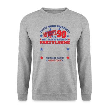 Livre d’or homme et femme 90e anniversaire - Sweat-shirt Unisexe - gris chiné - Devant - Alina (178cm) & Michal (187cm)