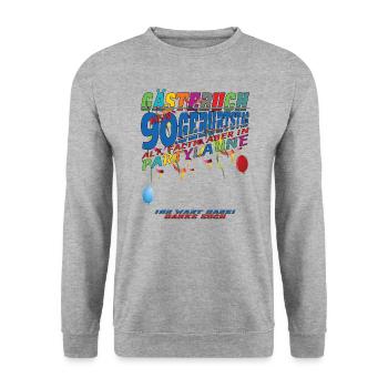 Livre d’or homme et femme 90e anniversaire - Sweat-shirt Unisexe - gris chiné - Devant - Alina (178cm) & Michal (187cm)