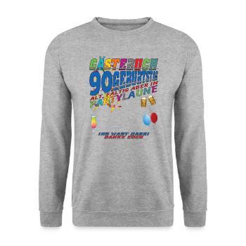 Livre d’or homme et femme 90e anniversaire - Sweat-shirt Unisexe - gris chiné - Devant - Alina (178cm) & Michal (187cm)