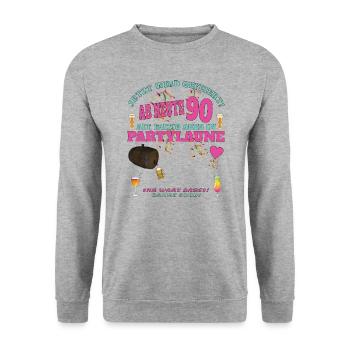 Livre d’or homme et femme 90e anniversaire - Sweat-shirt Unisexe - gris chiné - Devant - Alina (178cm) & Michal (187cm)