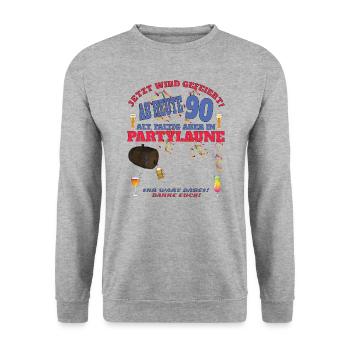 Livre d’or homme et femme 90e anniversaire - Sweat-shirt Unisexe - gris chiné - Devant - Alina (178cm) & Michal (187cm)