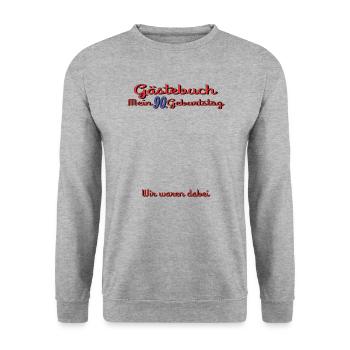 Livre d’or homme et femme 90e anniversaire - Sweat-shirt Unisexe - gris chiné - Devant - Alina (178cm) & Michal (187cm)