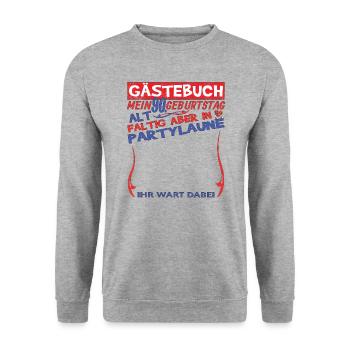 Livre d’or homme et femme 90e anniversaire - Sweat-shirt Unisexe - gris chiné - Devant - Alina (178cm) & Michal (187cm)