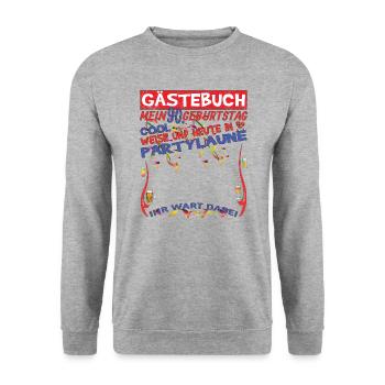 Livre d’or homme et femme 90e anniversaire - Sweat-shirt Unisexe - gris chiné - Devant - Alina (178cm) & Michal (187cm)