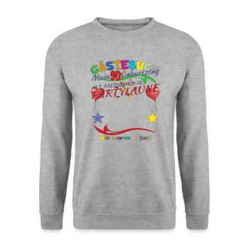 Livre d’or homme et femme 90e anniversaire - Sweat-shirt Unisexe - gris chiné - Devant - Alina (178cm) & Michal (187cm)