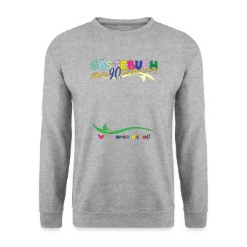 Livre d’or homme et femme 90e anniversaire - Sweat-shirt Unisexe - gris chiné - Devant - Alina (178cm) & Michal (187cm)