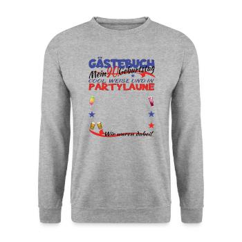 Livre d'or du mari et de la femme du 90e anniversaire - Sweat-shirt Unisexe - gris chiné - Devant - Alina (178cm) & Michal (187cm)