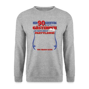 Livre d’or homme et femme 90e anniversaire - Sweat-shirt Unisexe - gris chiné - Devant - Alina (178cm) & Michal (187cm)