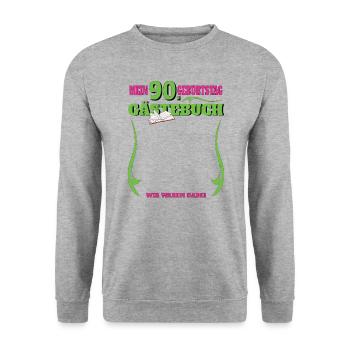 Livre d’or homme et femme 90e anniversaire - Sweat-shirt Unisexe - gris chiné - Devant - Alina (178cm) & Michal (187cm)
