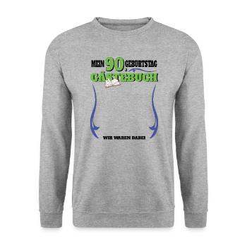 Livre d’or homme et femme 90e anniversaire - Sweat-shirt Unisexe - gris chiné - Devant - Alina (178cm) & Michal (187cm)