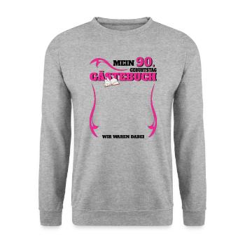 Livre d’or homme et femme 90e anniversaire - Sweat-shirt Unisexe - gris chiné - Devant - Alina (178cm) & Michal (187cm)