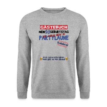 Livre d’or homme et femme 90e anniversaire - Sweat-shirt Unisexe - gris chiné - Devant - Alina (178cm) & Michal (187cm)
