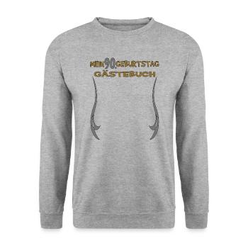 Livre d’or homme et femme 90e anniversaire - Sweat-shirt Unisexe - gris chiné - Devant - Alina (178cm) & Michal (187cm)