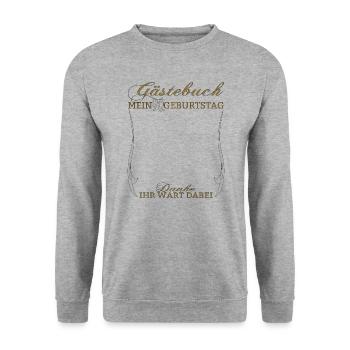 Livre d’or homme et femme 90e anniversaire - Sweat-shirt Unisexe - gris chiné - Devant - Alina (178cm) & Michal (187cm)