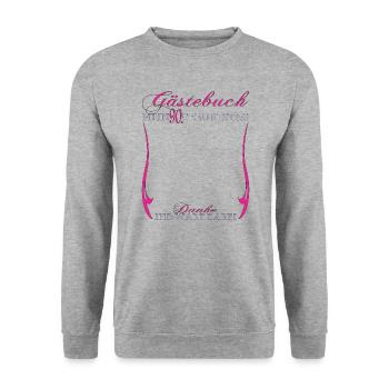 Livre d’or homme et femme 90e anniversaire - Sweat-shirt Unisexe - gris chiné - Devant - Alina (178cm) & Michal (187cm)
