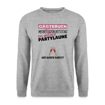 Livre d’or homme et femme 90e anniversaire - Sweat-shirt Unisexe - gris chiné - Devant - Alina (178cm) & Michal (187cm)