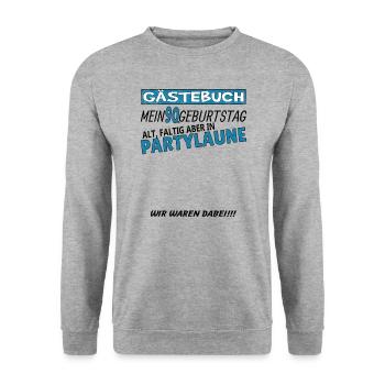Livre d’or homme et femme 90e anniversaire - Sweat-shirt Unisexe - gris chiné - Devant - Alina (178cm) & Michal (187cm)