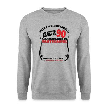 Livre d’or homme et femme 90e anniversaire - Sweat-shirt Unisexe - gris chiné - Devant - Alina (178cm) & Michal (187cm)