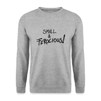 Small & ferocious! - Unisex Sweatshirt - salt & pepper - Front - Alina (178cm) & Michal (187cm)