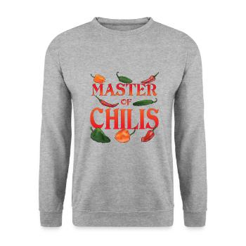 Chili-Master shirt - spicy and tasty - Unisex Sweatshirt - salt & pepper - Front - Alina (178cm) & Michal (187cm)