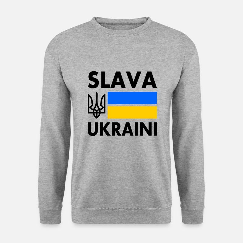Ukraine - Unisex Pullover - Weißgrau meliert