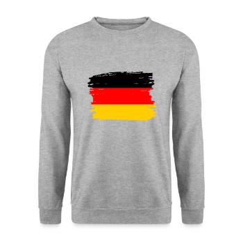 Germany Flag German Flag Used Look Homeland - Unisex Sweatshirt - salt & pepper - Front - Alina (178cm) & Michal (187cm)