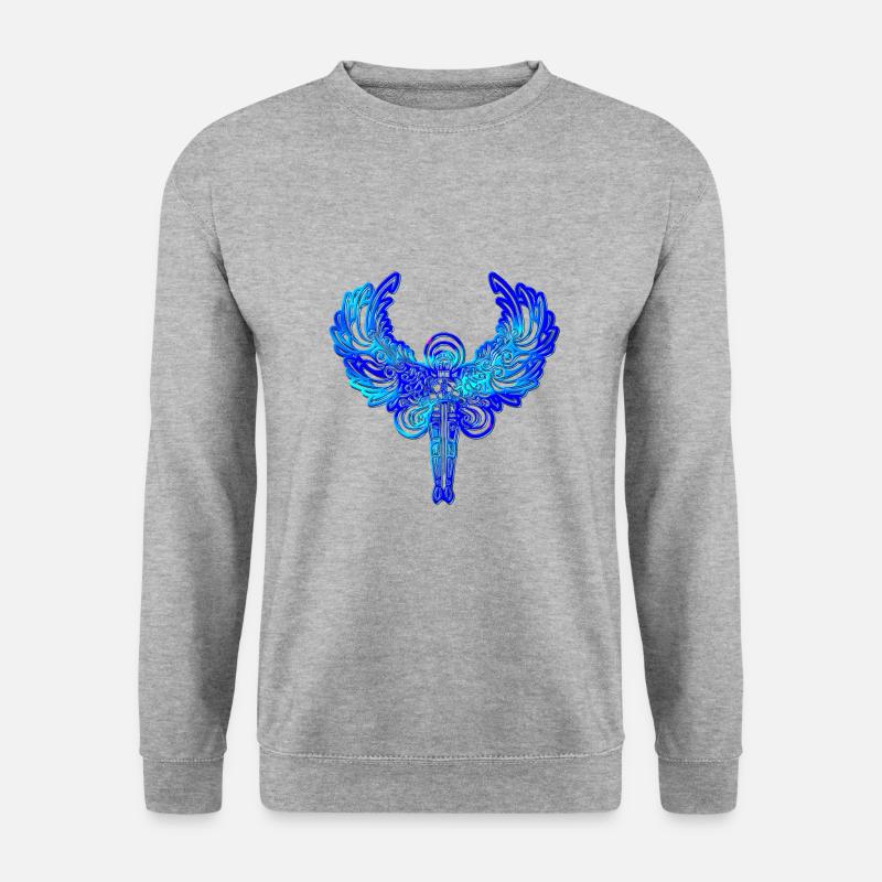 Engel Nr. 2 - Design A - Unisex Pullover - Weißgrau meliert