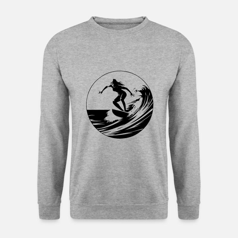 Surfer Sport Surfing - Unisex Pullover - Weißgrau meliert