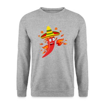 Chili avocado spicy food - Unisex Sweatshirt - salt & pepper - Front - Alina (178cm) & Michal (187cm)