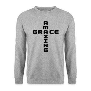 Christianity Christian Cross Jesus Bible - Unisex Sweatshirt - salt & pepper - Front - Alina (178cm) & Michal (187cm)