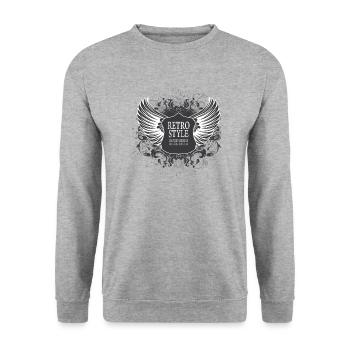 design logo les ailes retro style - Sweat-shirt Unisexe - gris chiné - Devant - Alina (178cm) & Michal (187cm)