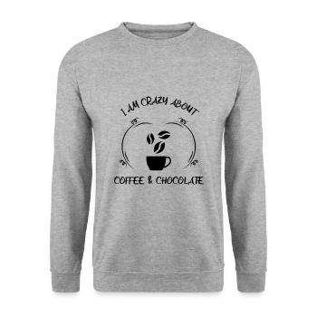 Café, expresso, café et chocolat - Sweat-shirt Unisexe - gris chiné - Devant - Alina (178cm) & Michal (187cm)