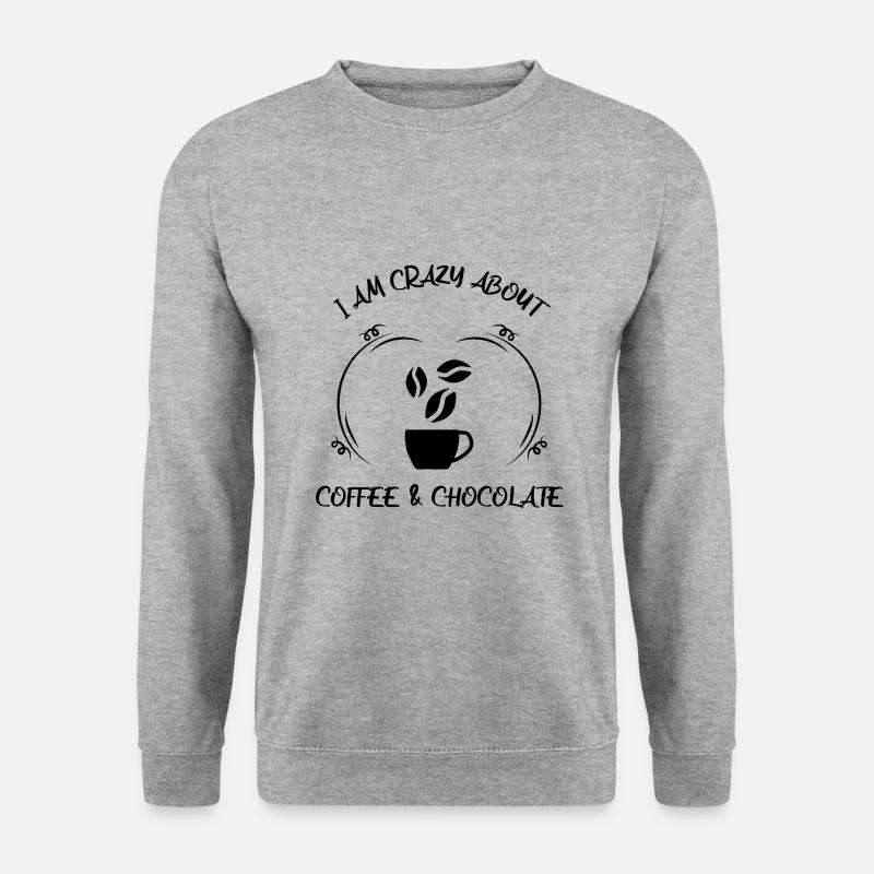 Kaffee Espresso Käffchen & Schokolade - Unisex Pullover - Weißgrau meliert