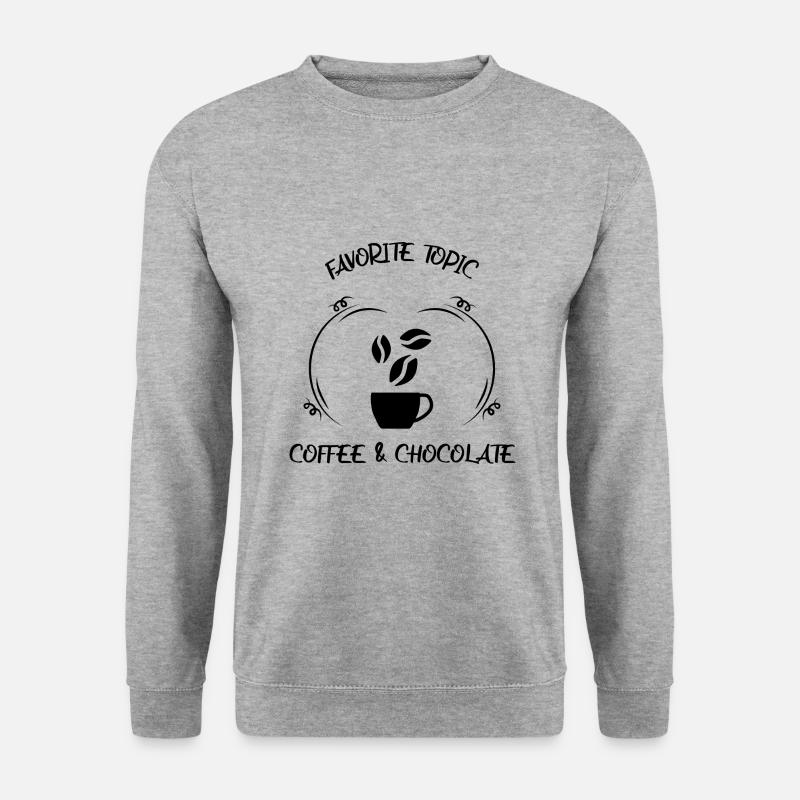 Kaffee Espresso Käffchen & Schokolade - Unisex Pullover - Weißgrau meliert