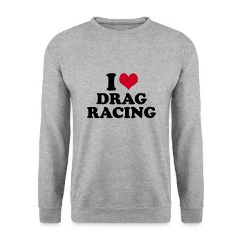 J’adore les courses de dragsters - Sweat-shirt Unisexe - gris chiné - Devant - Alina (178cm) & Michal (187cm)