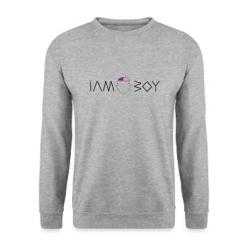 Je suis un garçon américain - Sweat-shirt Unisexe - gris chiné - Devant - Alina (178cm) & Michal (187cm)