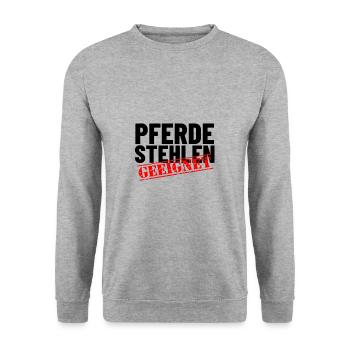 Pferde stehlen mit Freunden - Freundschaft Shirt - Unisex Pullover - Weißgrau meliert - Vorne - Alina (178cm) & Michal (187cm)