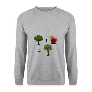 Plant + apple = apple tree - Unisex Sweatshirt - salt & pepper - Front - Alina (178cm) & Michal (187cm)