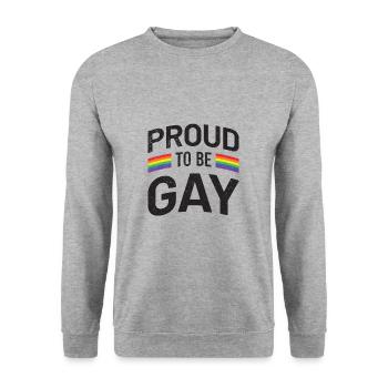 proud to be Gay stolz schwul zu sein - Unisex Pullover - Weißgrau meliert - Vorne - Alina (178cm) & Michal (187cm)