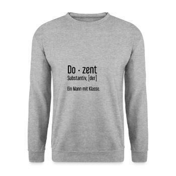 Lehrer Dozent Lehrmeister Schule Pädagoge Lernen - Unisex Pullover - Weißgrau meliert - Vorne - Alina (178cm) & Michal (187cm)