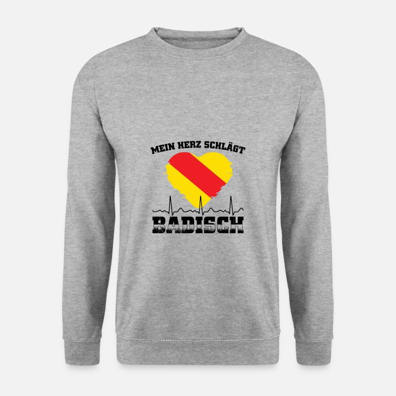Badische Geschenke | Baden-Württemberg Badner - Unisex Pullover - Weißgrau meliert