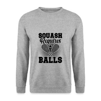 Squash Sport | Squasher Squashschläger Geschenke - Unisex Pullover - Weißgrau meliert - Vorne - Alina (178cm) & Michal (187cm)